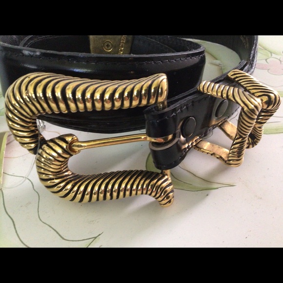 NWT VINTAGE Vincenza Black Calf Leather Italian Belt 32\'
37\' main image 7